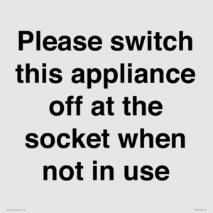 Please switch this appliance off at the socket when not in use